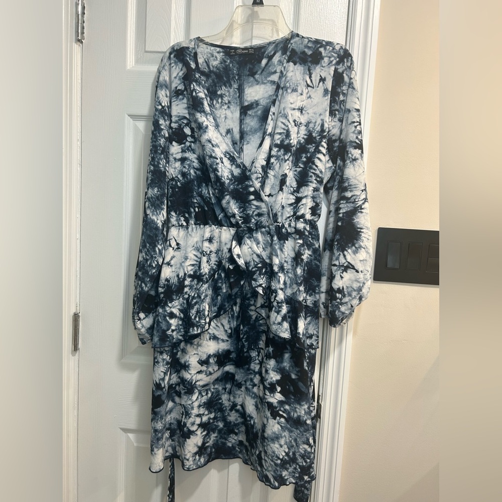 Blue and White Tie-Dye Dress
